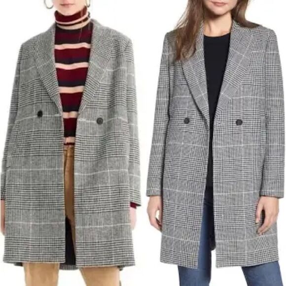 J. Crew Coat Wool Daphne Plaid Overcoat Topcoat Size 12 - Picture 2 of 11